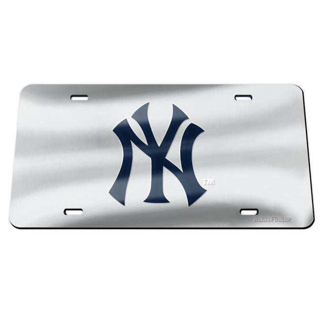 New York Yankees SILVER Acrylic Classic License Plates