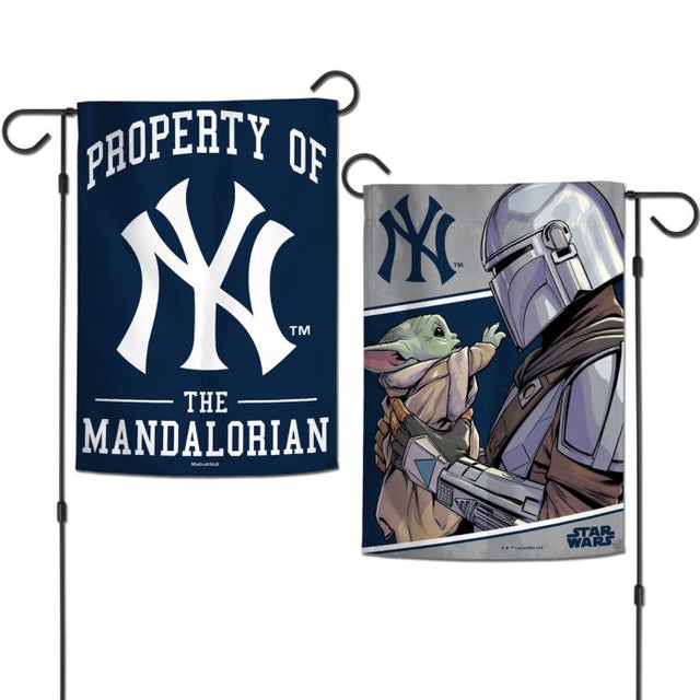 New York Yankees / Star Wars Mandalorian Garden Flags 2 sided 12.5" x 18"