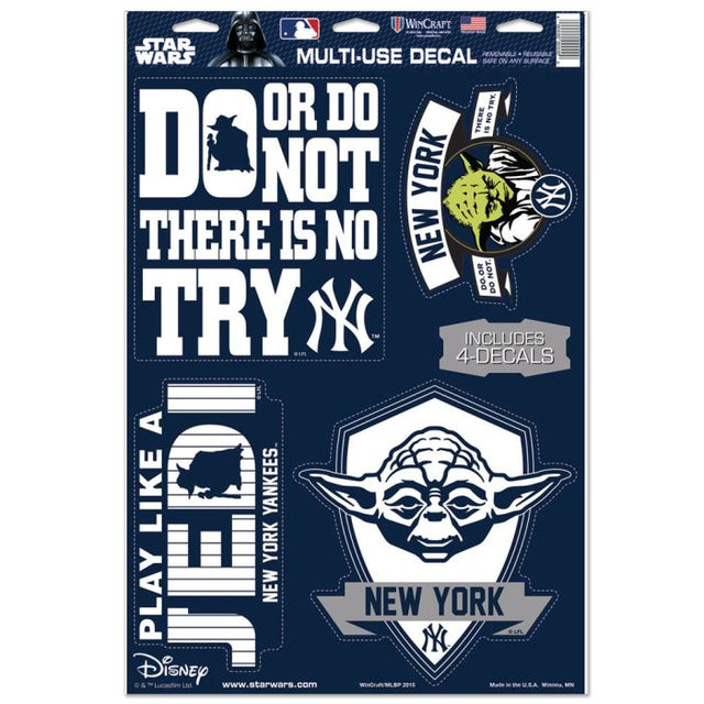 New York Yankees / Star Wars YODA Multi-Use Decal 11" x 17"