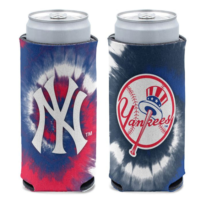 Enfriador de latas delgado de 12 oz con estampado TIE DYE de los Yankees de Nueva York