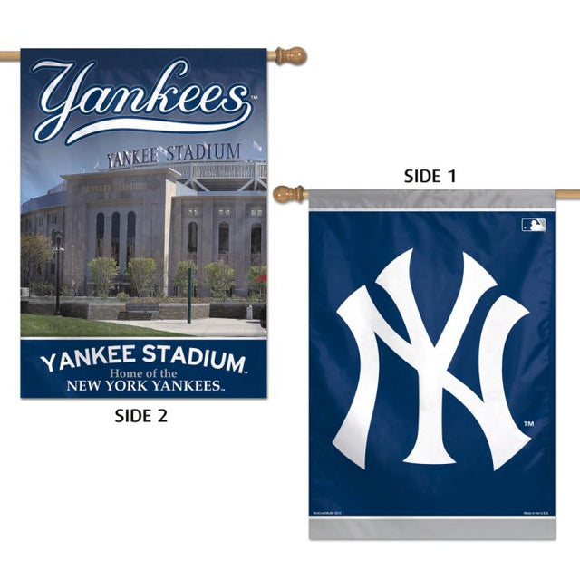 Bandera vertical de los Yankees de Nueva York de 2 lados, 28" x 40"