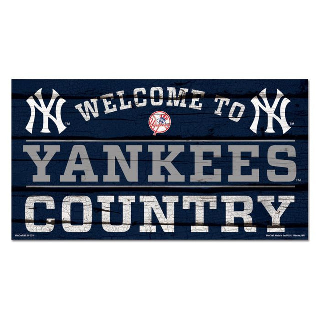 New York Yankees Wood Sign 13"x24" 1/4" thick