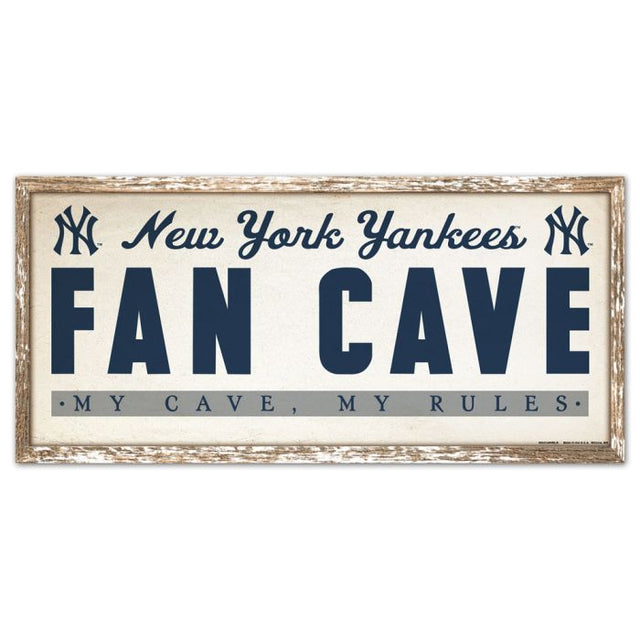 Letrero de madera de los Yankees de Nueva York de 8" x 17"