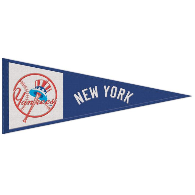 Banderín de lana de los Yankees de Nueva York de 13" x 32"