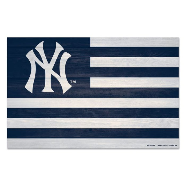 New York Yankees americana Wood Sign 11" x 17" 1/4" thick