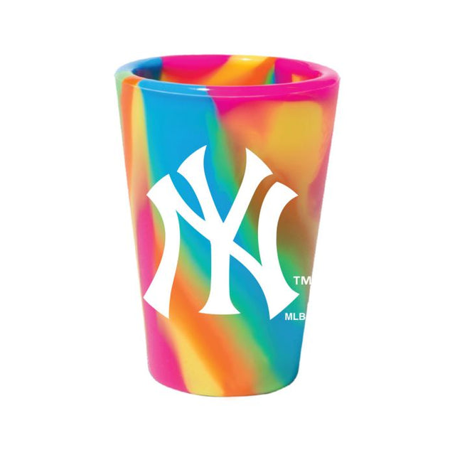 Vaso de chupito de silicona de 1,5 oz con diseño hippie de los Yankees de Nueva York