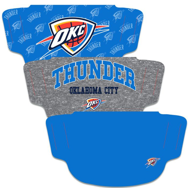 Oklahoma City Thunder Fan Mask Face Cover 3 Pack