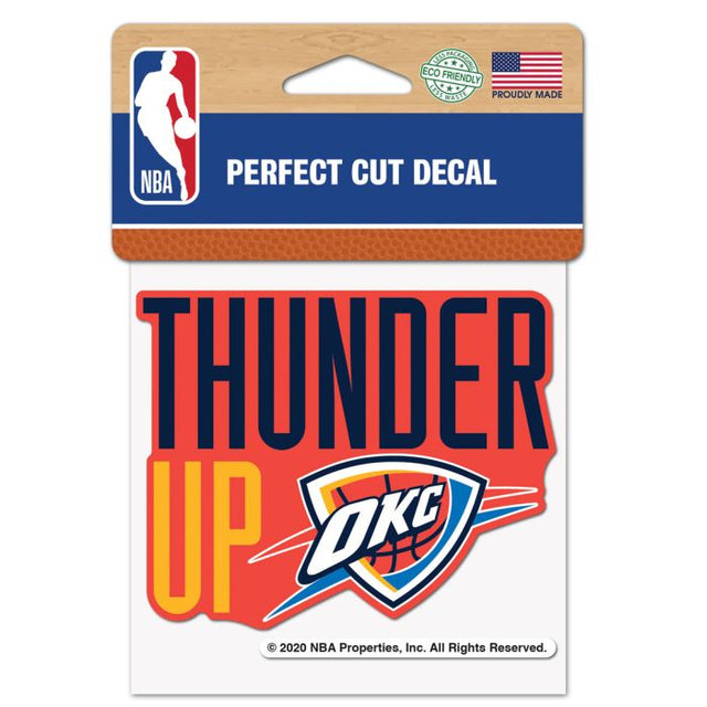 Oklahoma City Thunder SLOGAN Perfect Cut Color Decal 4" x 4"