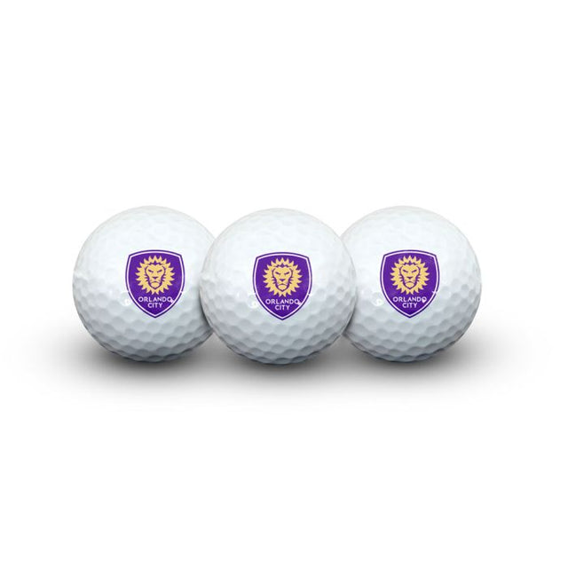 3 pelotas de golf en estuche tipo concha de Orlando City SC