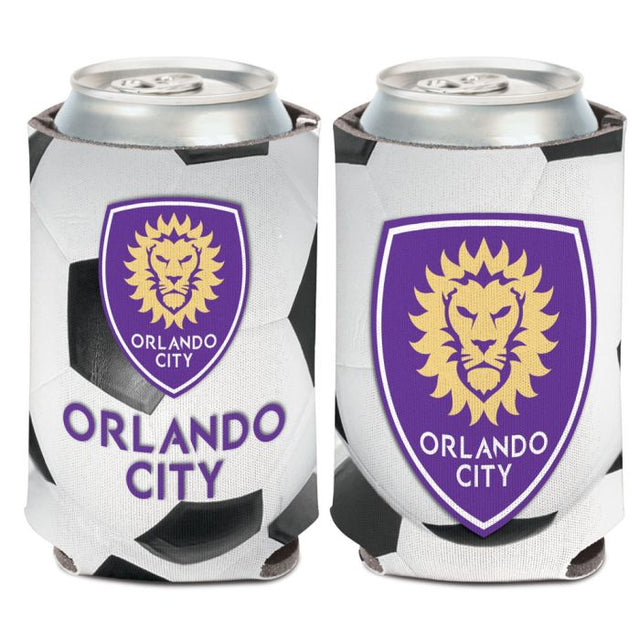 Enfriador de lata con diseño de pelota de Orlando City SC de 12 oz.