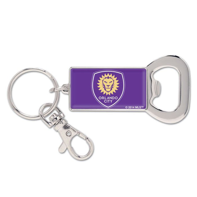 Llavero rectangular con abrebotellas de Orlando City SC