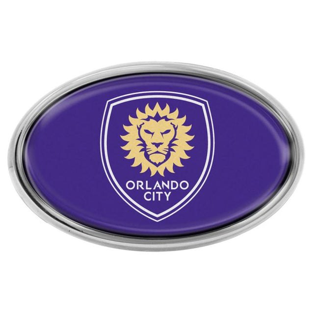 Emblema de metal cromado abovedado del Orlando City SC