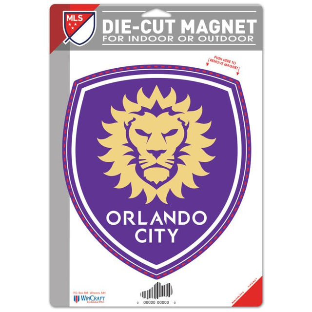 Imán troquelado con el logotipo del Orlando City SC de 6,25" x 9"