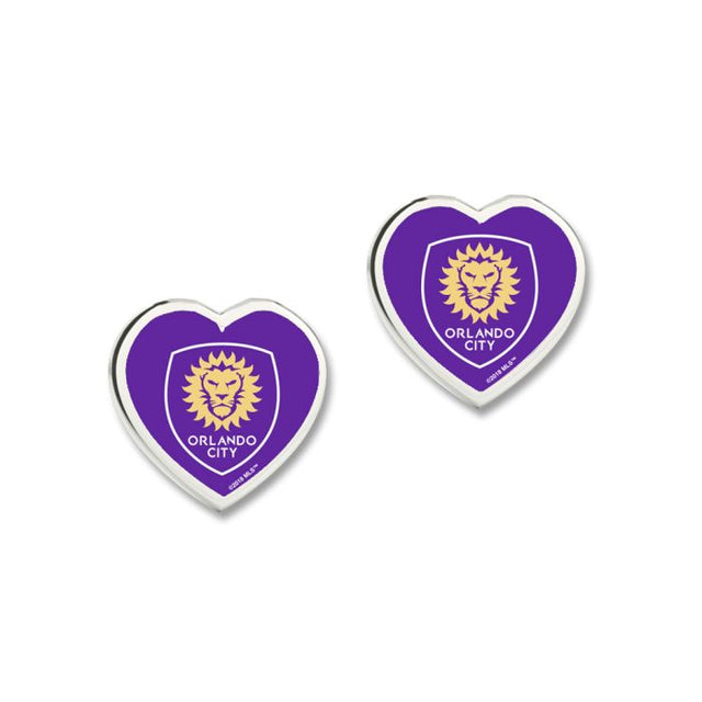 Pendientes con corazón en 3D de Orlando City SC HEART POST