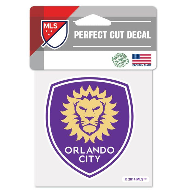 Calcomanía de color de corte perfecto de Orlando City SC de 4" x 4"