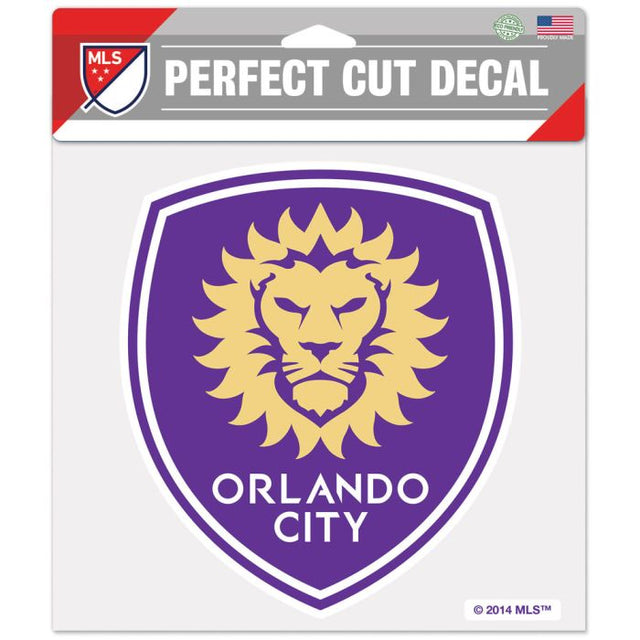 Calcomanía de color de corte perfecto de Orlando City SC de 8" x 8"