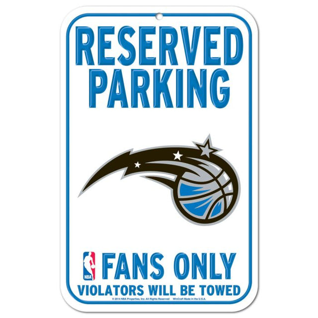 Letrero de plástico de estacionamiento reservado de Orlando Magic de 11" x 17"