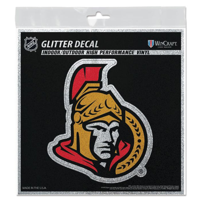 Ottawa Senators Decal Glitter 6" x 6"