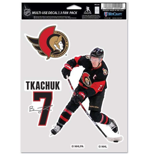 Paquete de 3 ventiladores multiusos de los Ottawa Senators Brady Tkachuk