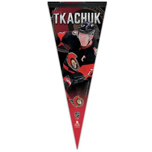 Banderín premium de los Ottawa Senators de 12" x 30" Brady Tkachuk