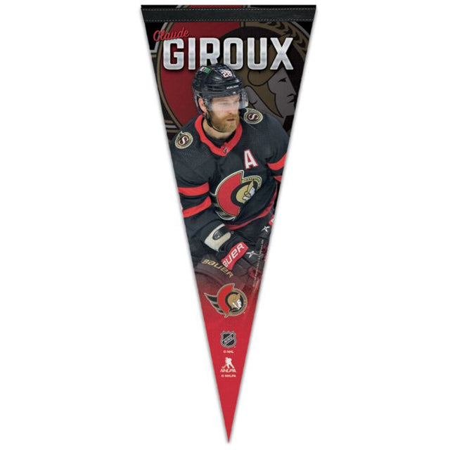 Banderín premium de los Senadores de Ottawa de 12" x 30" de Claude Giroux