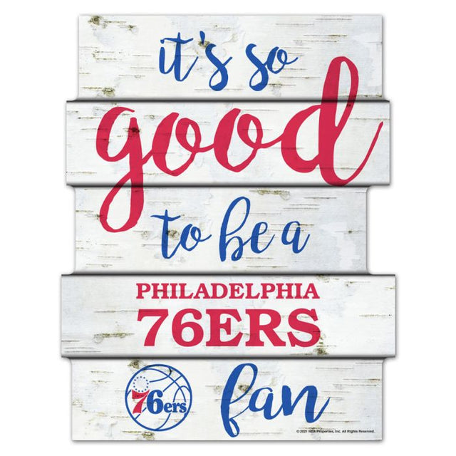 Letrero de madera de abedul de los Philadelphia 76ers de 11" x 14"