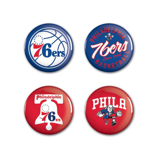 Philadelphia 76ers Button 4 Pack 1 1/4" Rnd