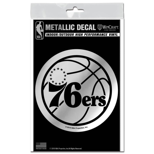 Philadelphia 76ers Decal Metallic 3" x 5"