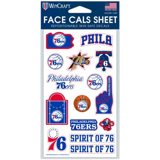 Philadelphia 76ers Face Cals 4" x 7"