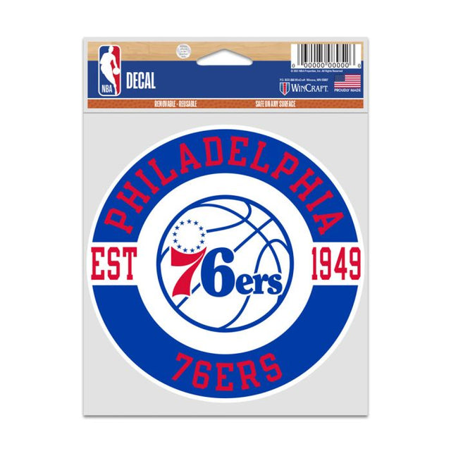 Calcomanías para fanáticos de los Philadelphia 76ers de 3,75" x 5"