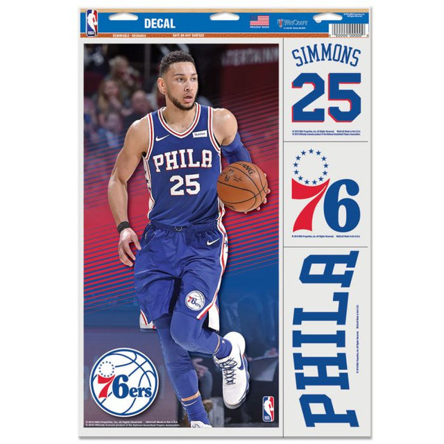 Philadelphia 76ers Multi Use Decal 11" x 17" Ben Simmons