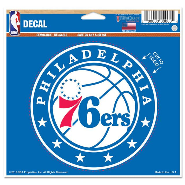 Philadelphia 76ers Multi-Use Decal - cut to logo 5" x 6"