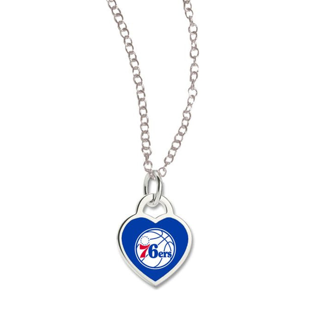 Philadelphia 76ers Necklace w/3D Heart