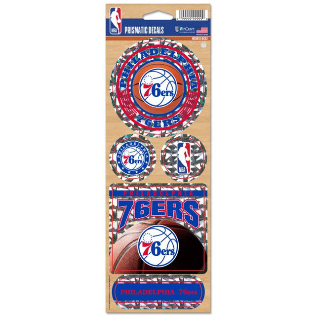 Philadelphia 76ers Prismatic Decal 4" x 11"