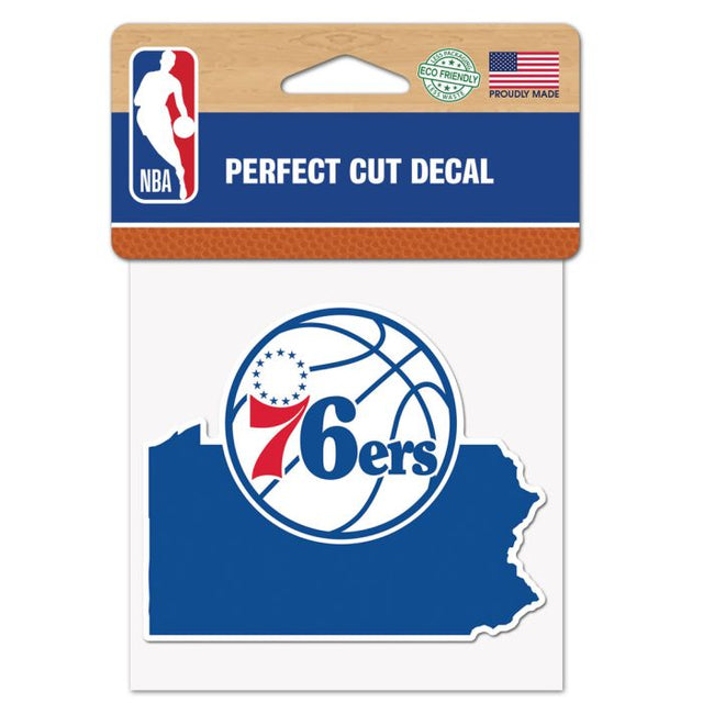 Philadelphia 76ers STATE SHAPE Perfect Cut Color Decal 4" x 4"