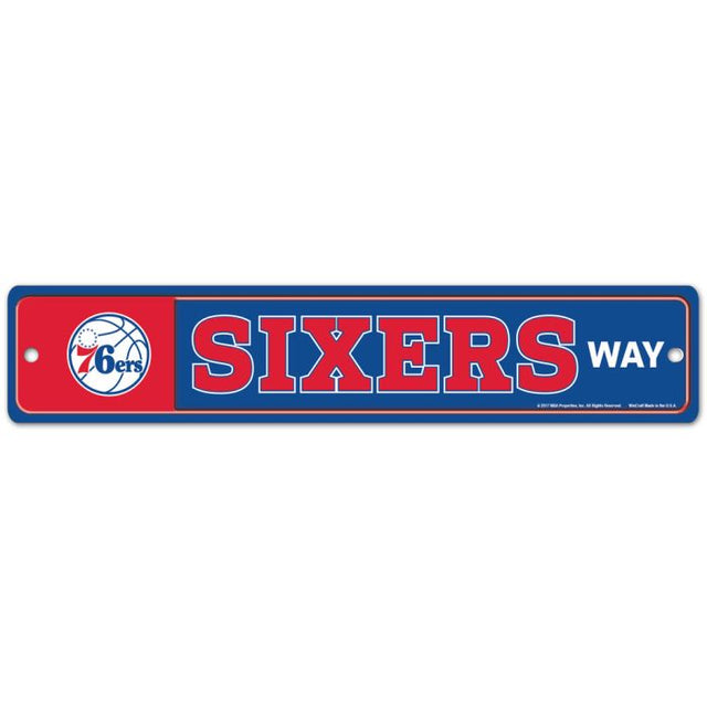 Philadelphia 76ers Street / Zone Sign 3.75" X 19"