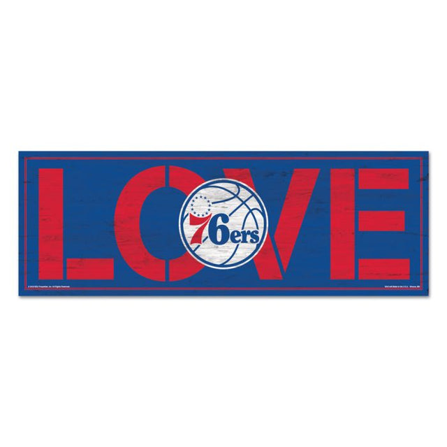 Philadelphia 76ers Wood Sign 8"x23" 1/4" thick