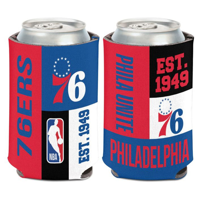 Enfriador de lata con bloques de colores de los Philadelphia 76ers, 12 oz.