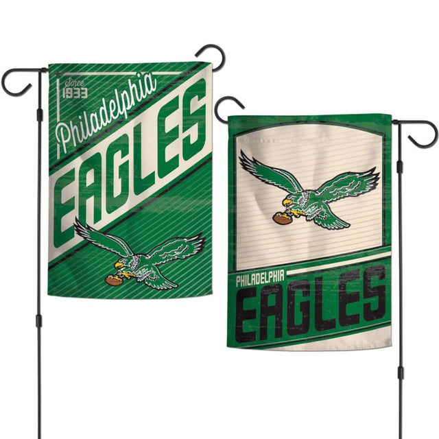 Banderas de jardín retro con logotipo clásico de los Philadelphia Eagles, de 2 lados, 12,5" x 18"