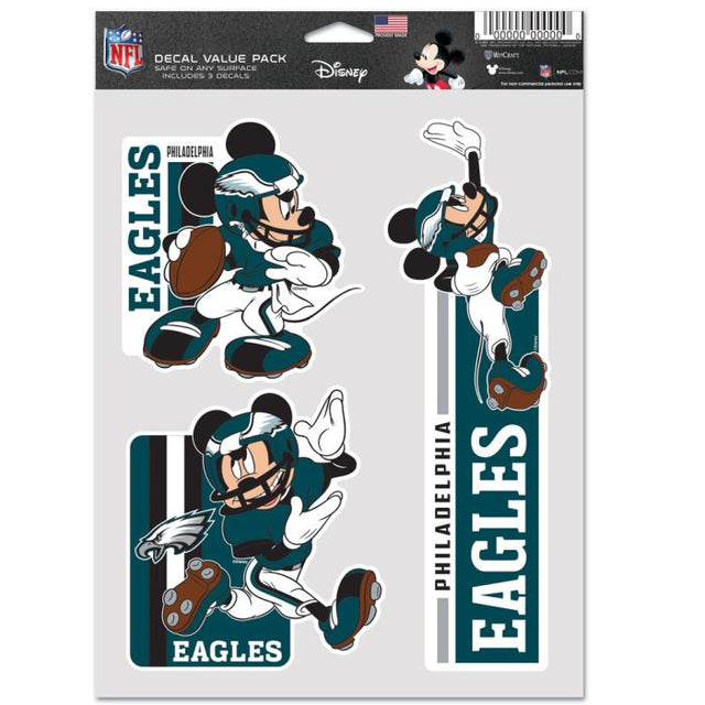 Paquete de 3 ventiladores multiusos de los Philadelphia Eagles y Disney Mickey Mouse