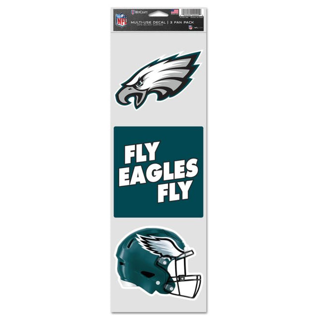 Calcomanías para fanáticos de los Philadelphia Eagles de 3,75" x 12"