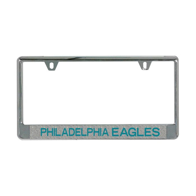 Philadelphia Eagles GLITTER BACKGROUND Lic Plt Frame B/O Metallic