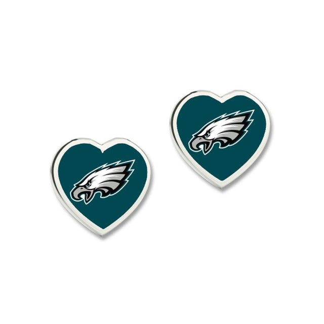 Philadelphia Eagles HEART POST Earrings w/3D Heart