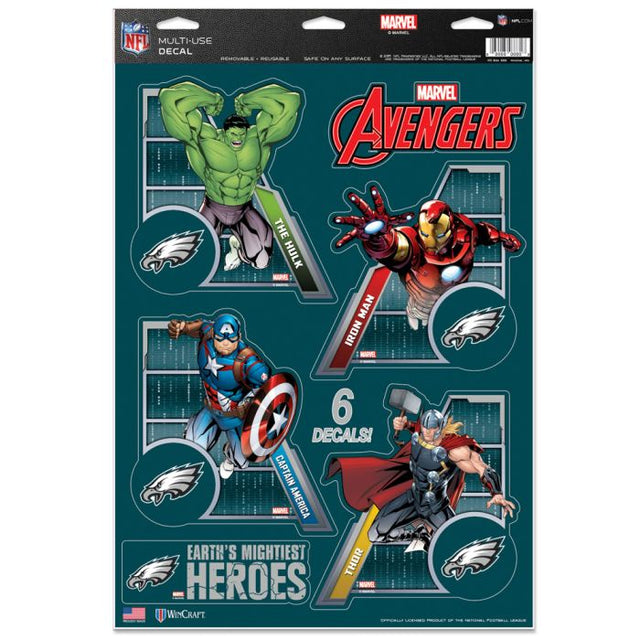 Calcomanía multiusos de Marvel de los Philadelphia Eagles/Marvel (C) 2021 de 11" x 17"