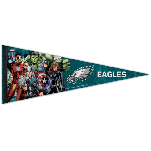 Banderín premium de Marvel de 12" x 30" de los Philadelphia Eagles/Marvel (C) 2021