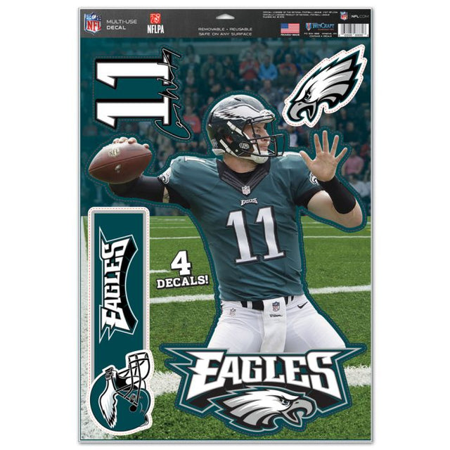 Philadelphia Eagles Multi-Use Decal 11" x 17" Carson Wentz