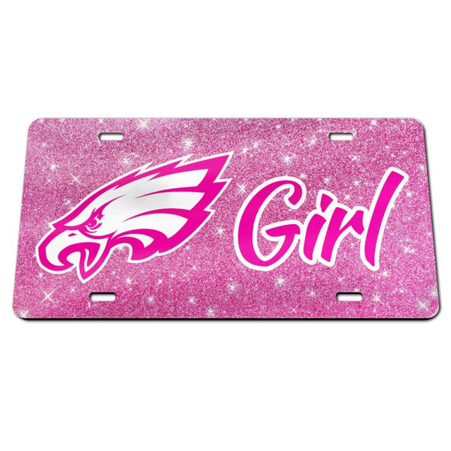 Philadelphia Eagles PINK GLITTER Specialty Acrylic License Plate