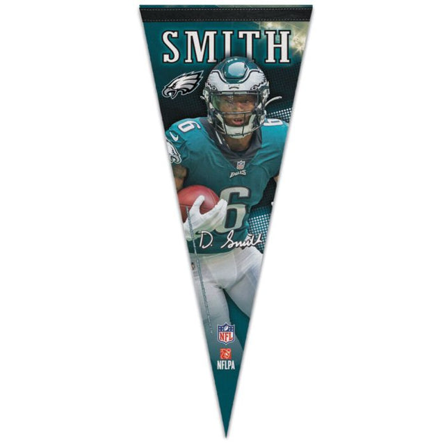 Banderín premium de los Philadelphia Eagles de 12" x 30" de Devonta Smith