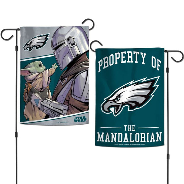 Banderas de jardín de los Philadelphia Eagles y Star Wars Mandalorian de 2 lados, 12,5" x 18"