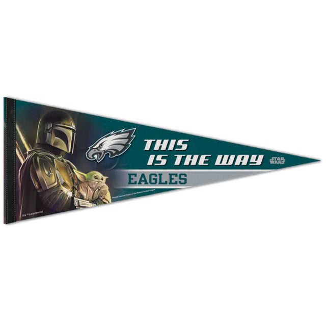 Banderín premium de los Philadelphia Eagles/Star Wars Mandalorian de 30 x 76 cm